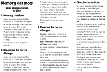 MEMORYBOX - Partie 2 - Alphabétisation en français